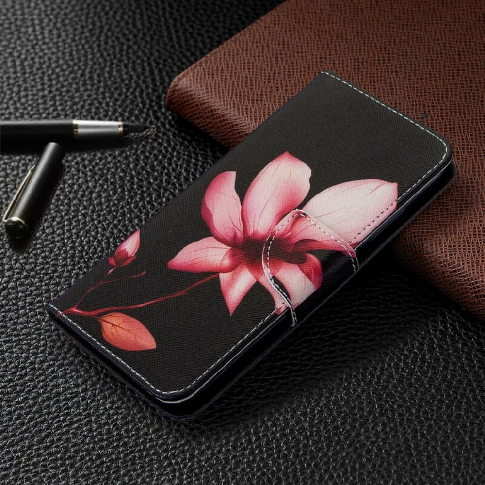 Lederhüllen Für Huawei P40 Lite Rosa Blume