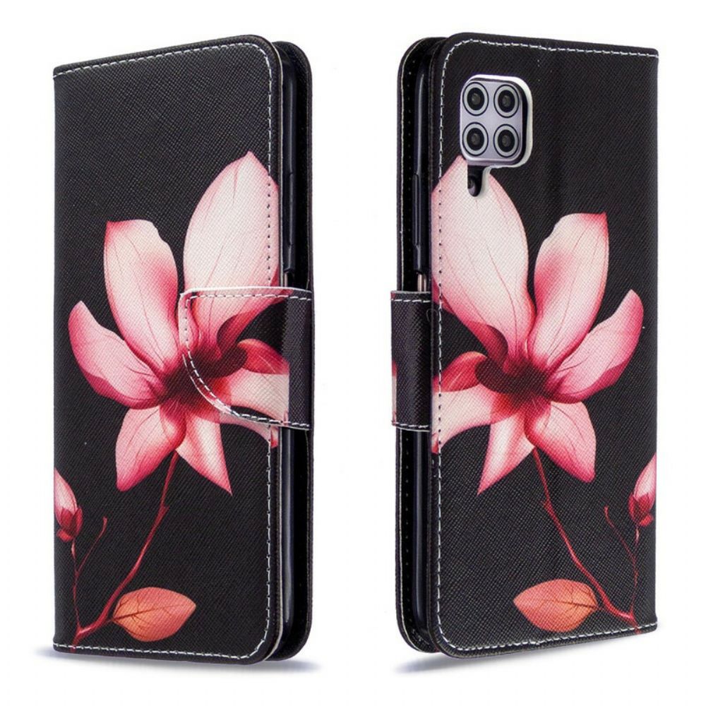 Lederhüllen Für Huawei P40 Lite Rosa Blume