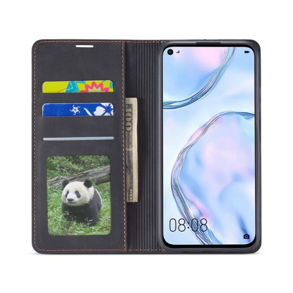 Schutzhülle Für Huawei P40 Lite Flip Case Ledereffekt Vorw