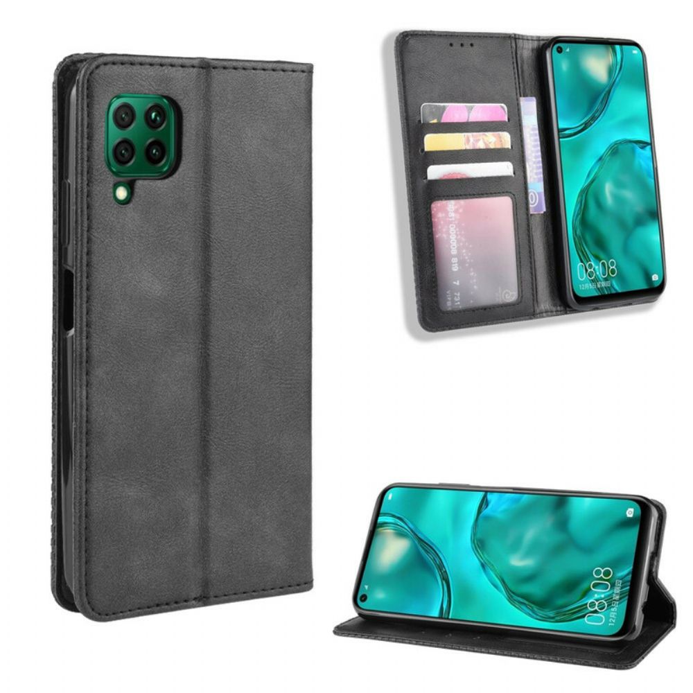 Schutzhülle Für Huawei P40 Lite Flip Case Stilisierter Vintage-ledereffekt