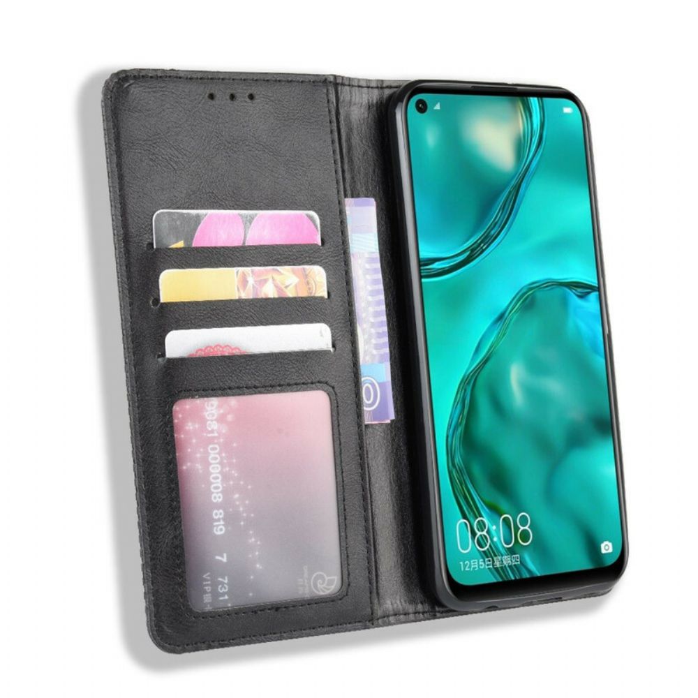 Schutzhülle Für Huawei P40 Lite Flip Case Stilisierter Vintage-ledereffekt