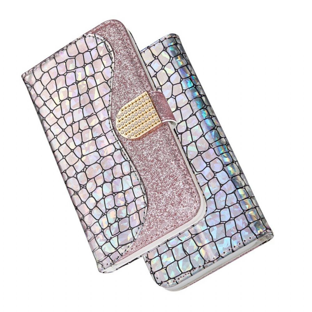 Flip Case Für Samsung Galaxy A30 / A20 Croc-diamanten