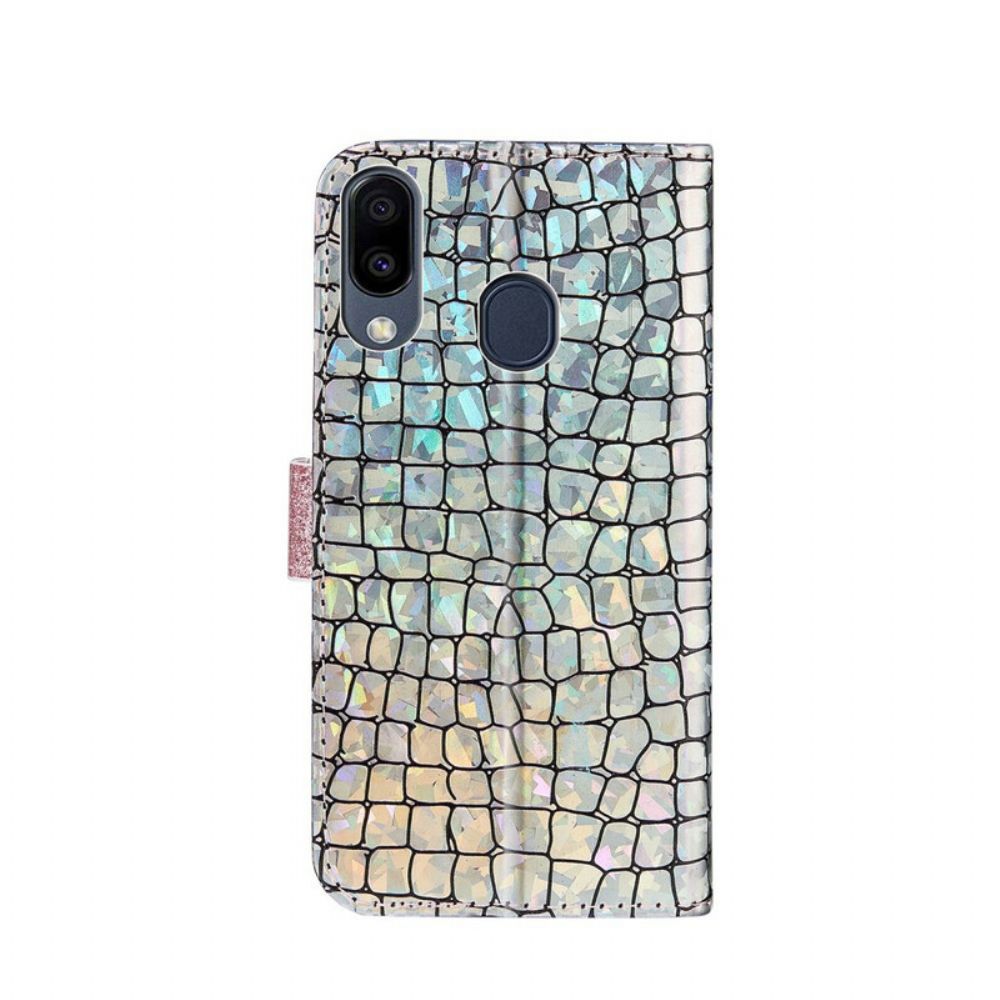 Flip Case Für Samsung Galaxy A30 / A20 Croc-diamanten