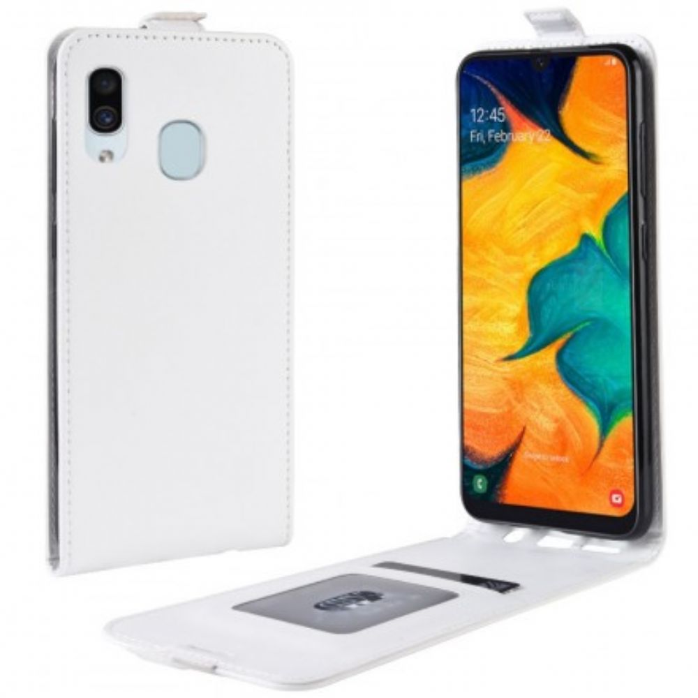 Flip Case Für Samsung Galaxy A30 / A20 Flip Case Faltbarer Ledereffekt