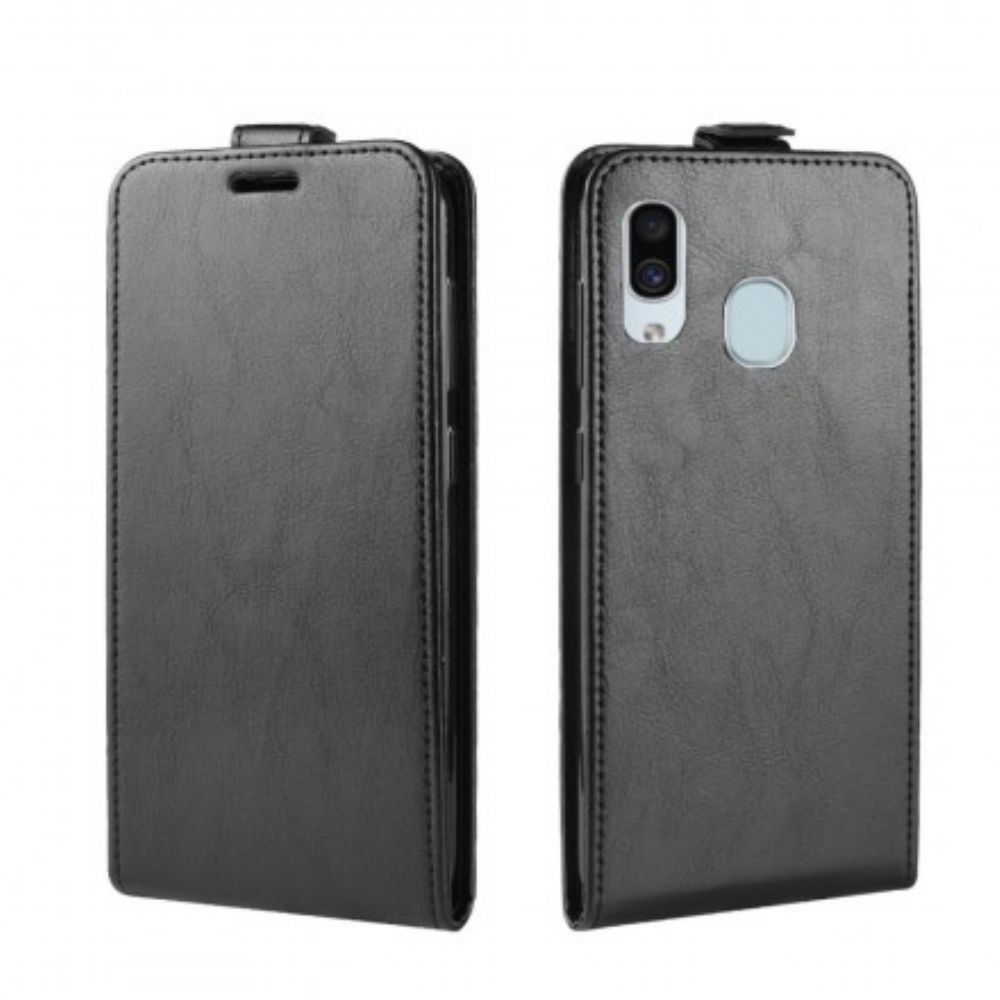 Flip Case Für Samsung Galaxy A30 / A20 Flip Case Faltbarer Ledereffekt