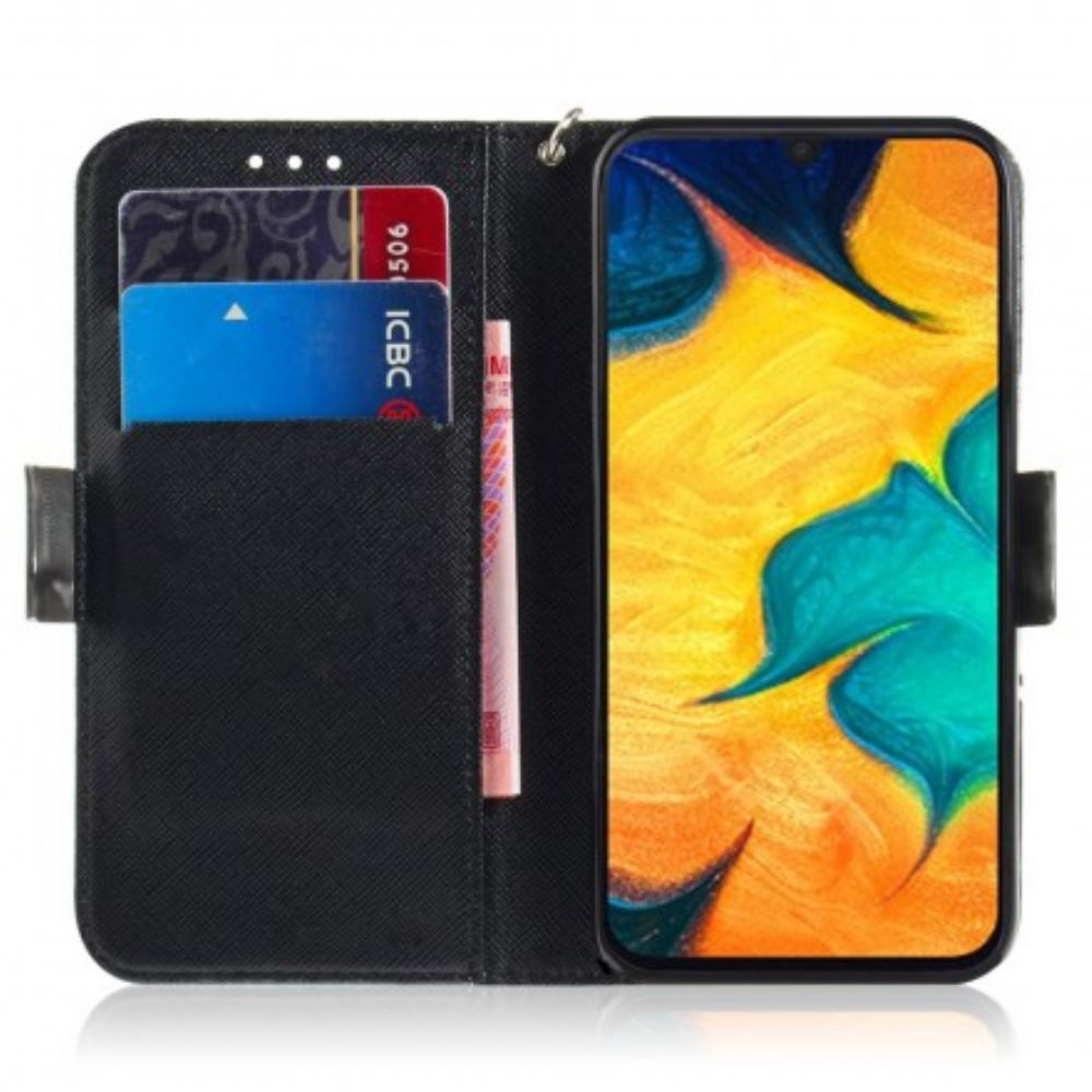 Flip Case Für Samsung Galaxy A30 / A20 Mit Kordel Tanga-safaritiere