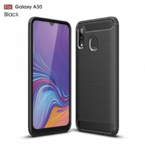 Handyhülle Für Samsung Galaxy A30 / A20 Gebürstete Kohlefaser