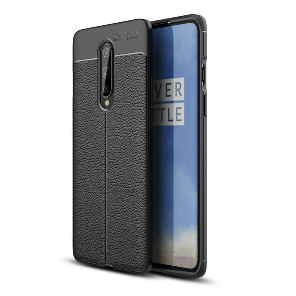 Handyhülle Für OnePlus 8 Doppellinie Litschi-leder-effekt