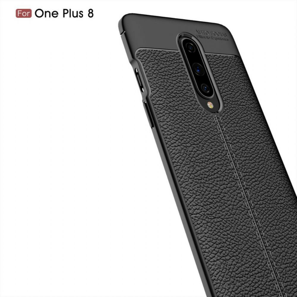 Handyhülle Für OnePlus 8 Doppellinie Litschi-leder-effekt