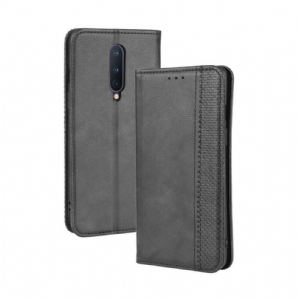 Schutzhülle Für OnePlus 8 Flip Case Stilisierter Vintage-ledereffekt