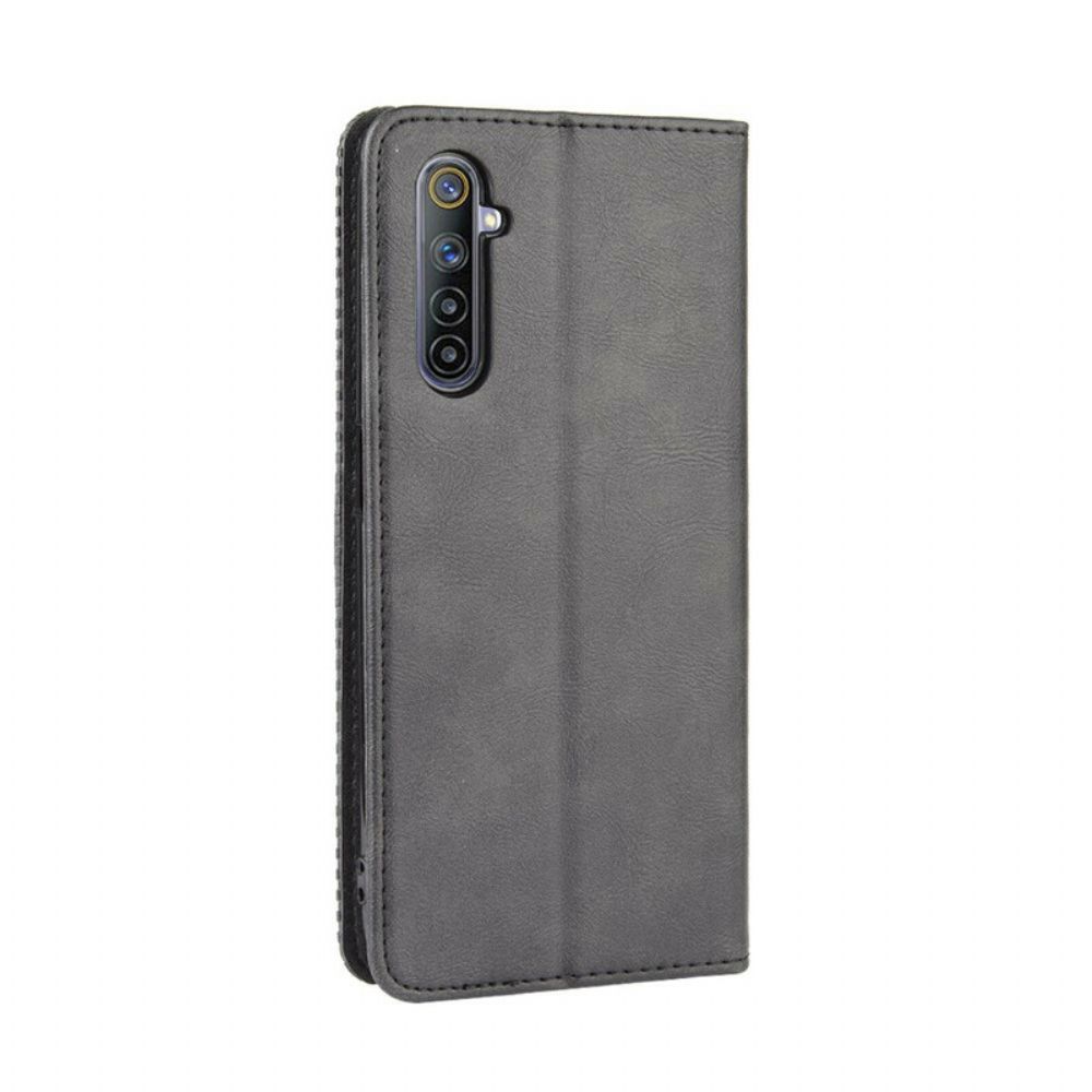 Schutzhülle Für Realme 6 Flip Case Gestylter Vintage-leder-effekt