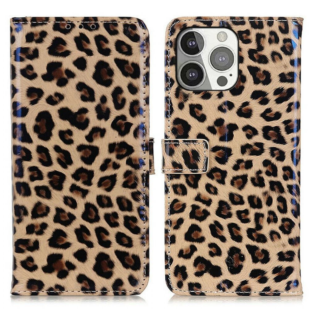 Flip Case Für iPhone 13 Pro Leopard