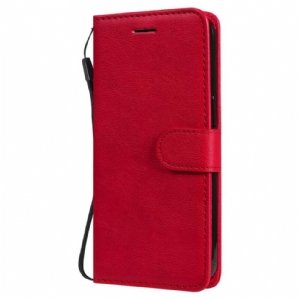 Flip Case Für iPhone 13 Pro Mit Kordel Armband Der Einfarbigen Serie