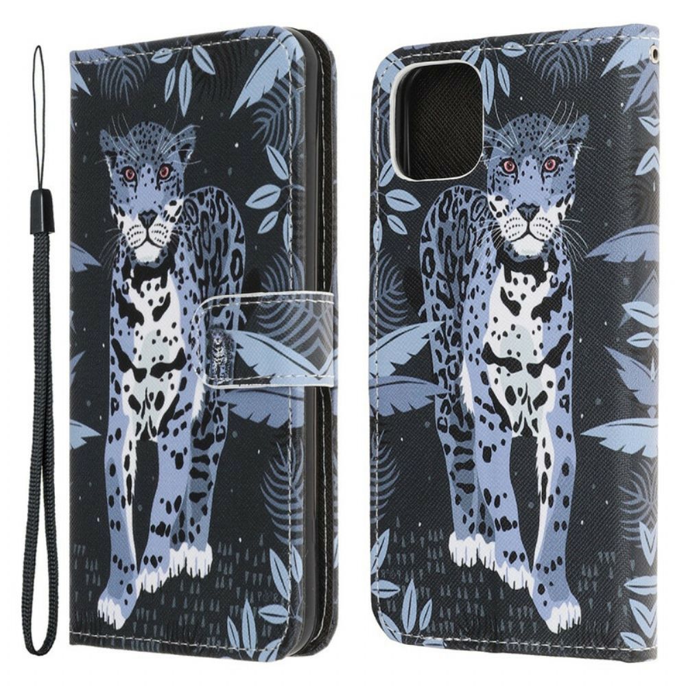 Flip Case Für iPhone 13 Pro Mit Kordel Tanga-leopard