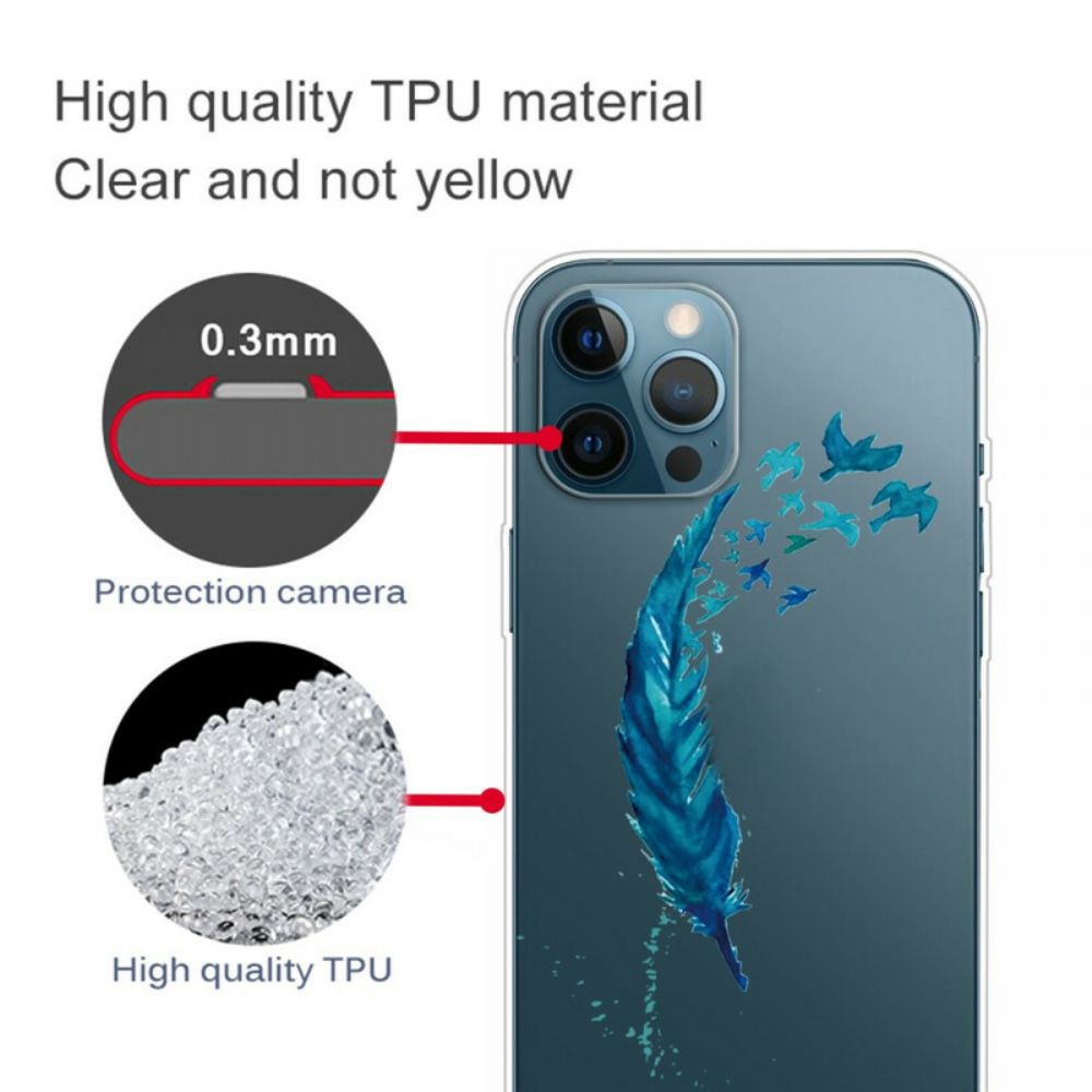 Handyhülle Für iPhone 13 Pro Schöne Blaue Feder