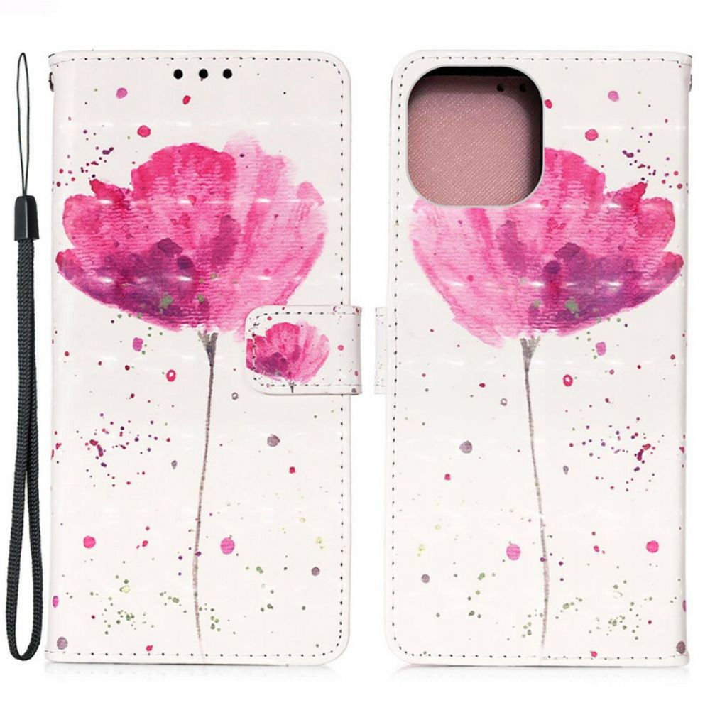 Hülle Flip Case Für iPhone 13 Pro Wasserfarbenes Halfter