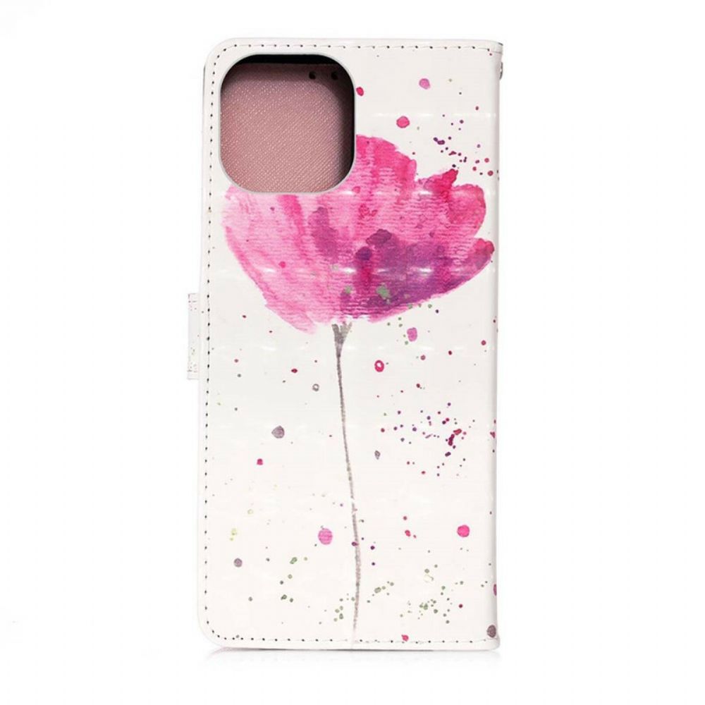 Hülle Flip Case Für iPhone 13 Pro Wasserfarbenes Halfter