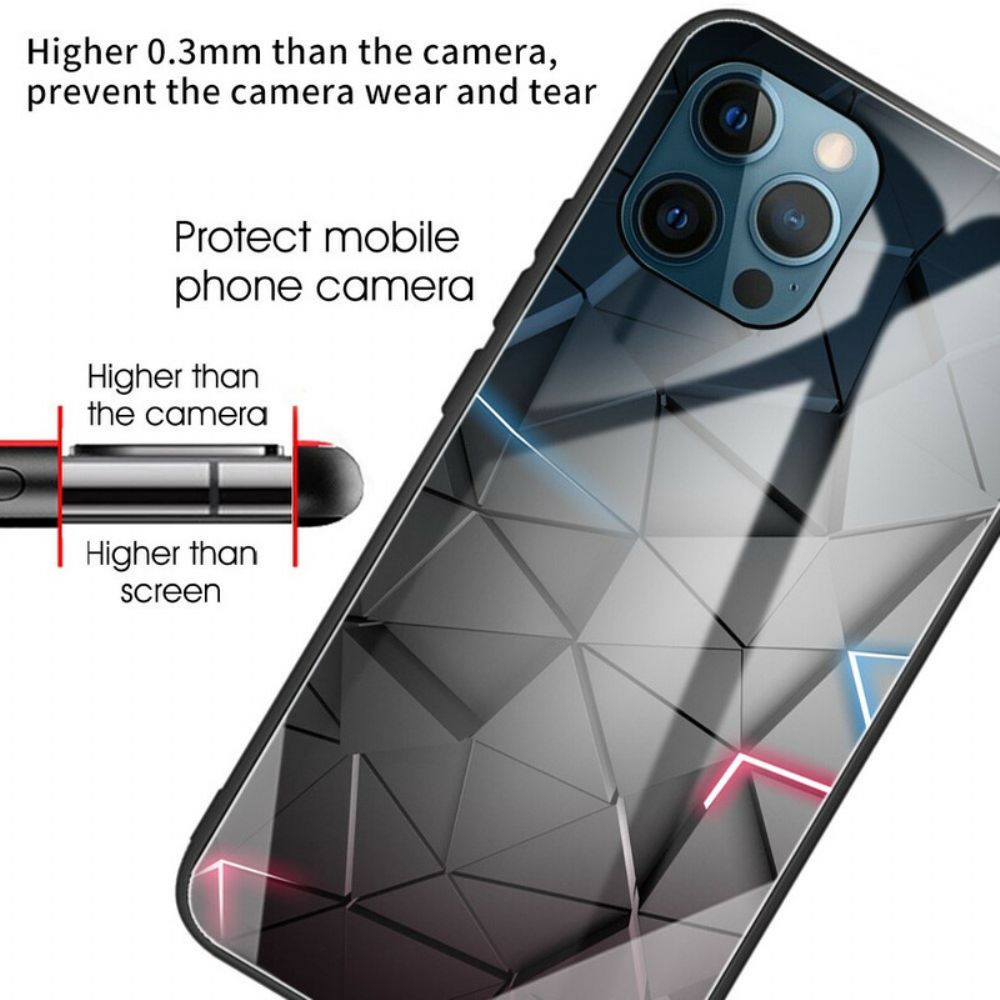 Hülle Für iPhone 13 Pro Gehärtetes Glas Geometrie