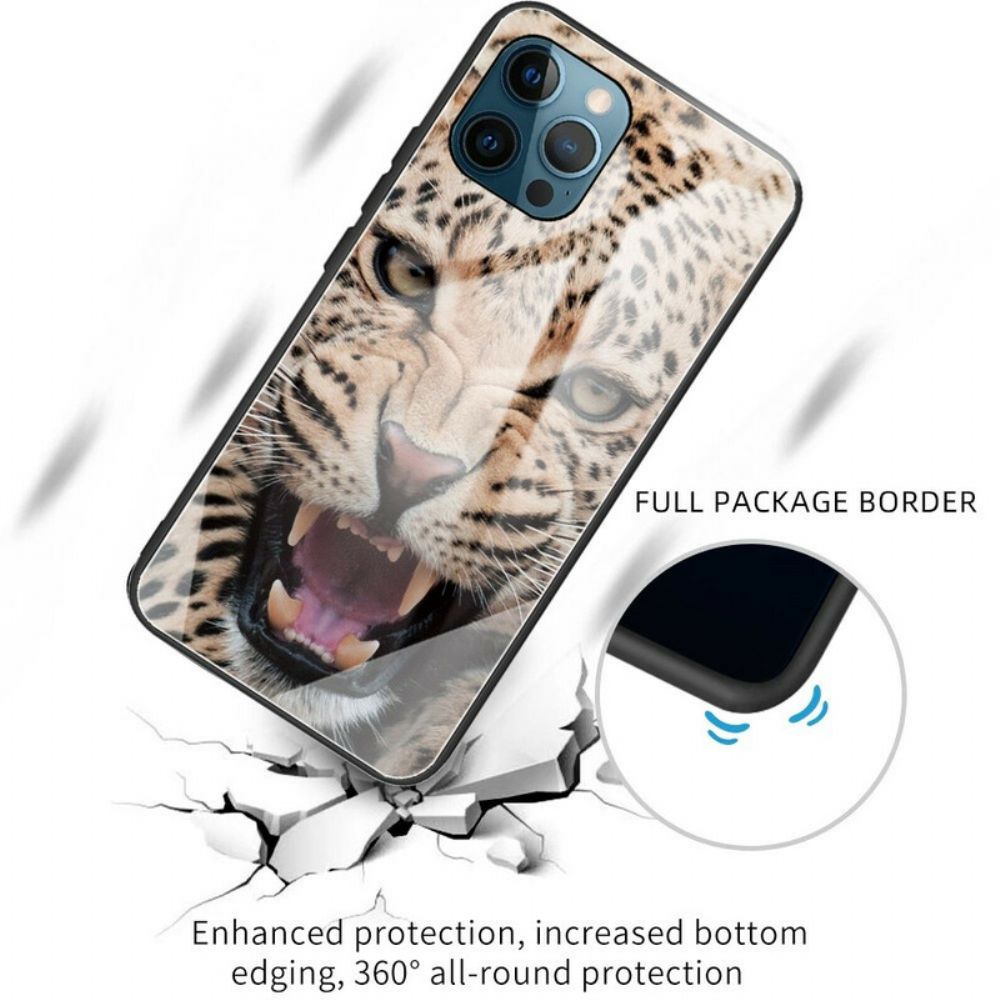 Hülle Für iPhone 13 Pro Gehärtetes Leopardenglas