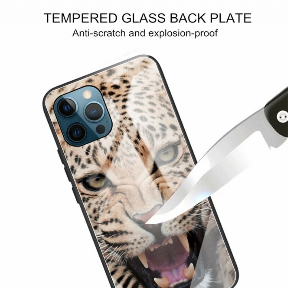 Hülle Für iPhone 13 Pro Gehärtetes Leopardenglas