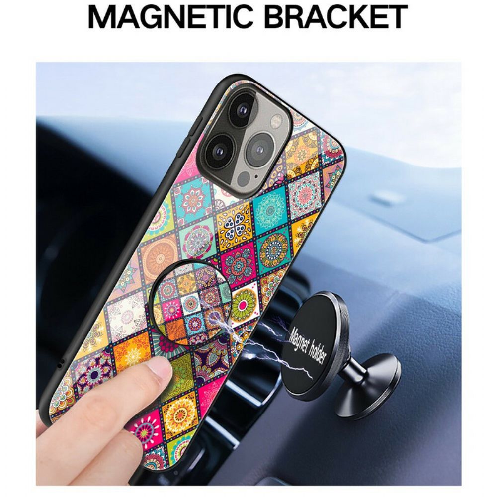 Hülle Für iPhone 13 Pro Magnetischer Patchwork-halter