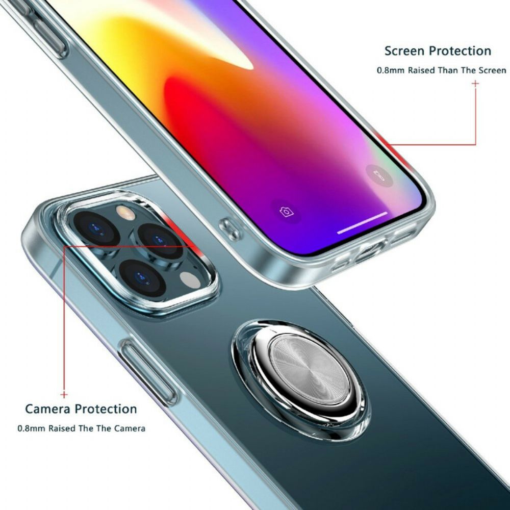 Hülle Für iPhone 13 Pro Transparent Mit Ring-unterstützung