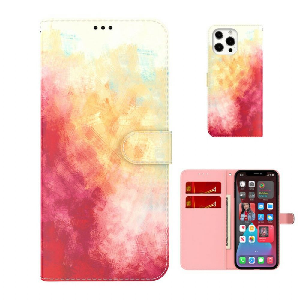 Lederhüllen Für iPhone 13 Pro Aquarell