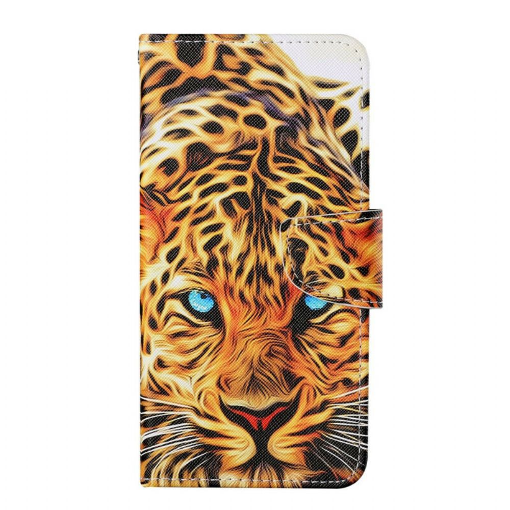 Lederhüllen Für iPhone 13 Pro Tiger Mit Lanyard