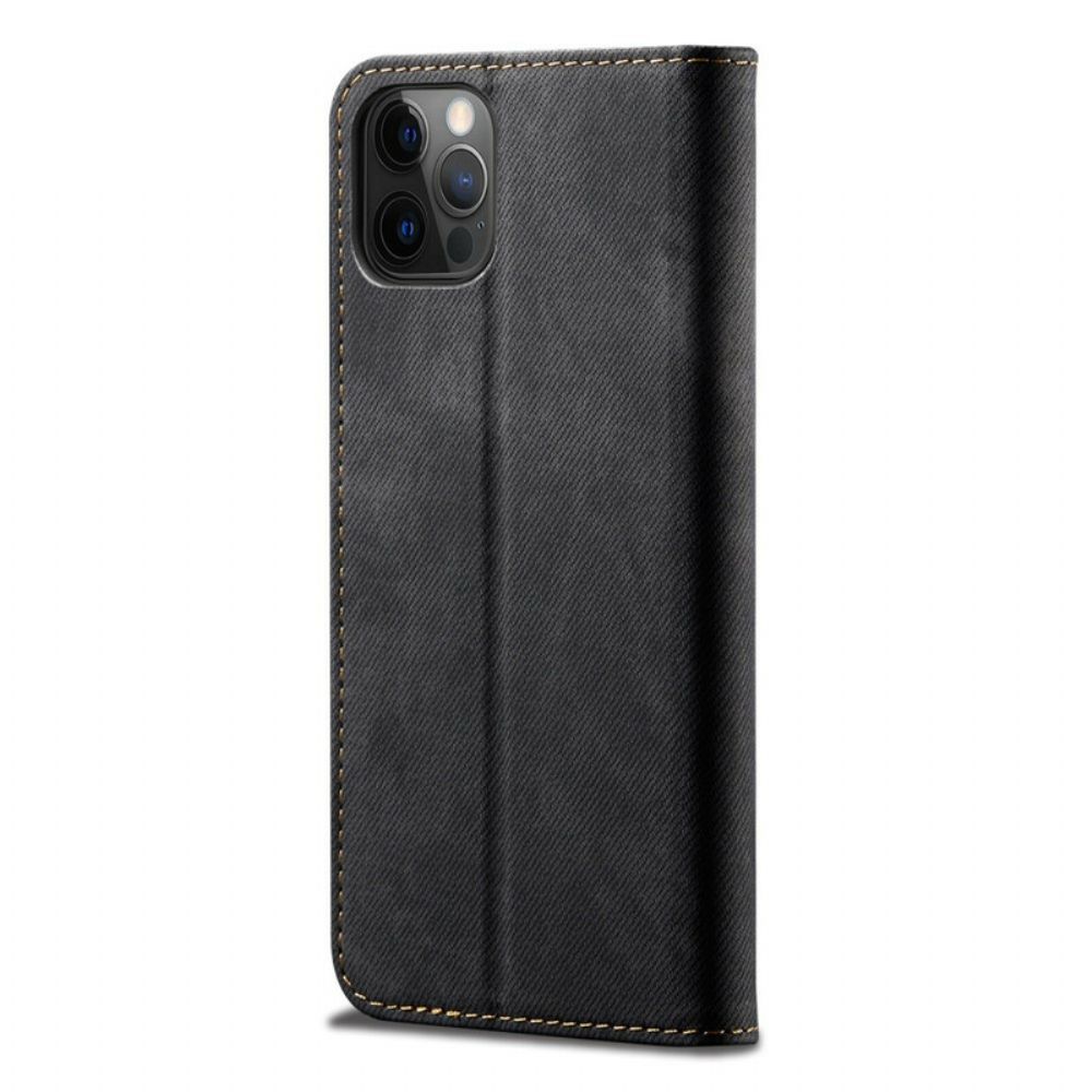 Schutzhülle Für iPhone 13 Pro Flip Case Lederimitat Mit Jeansstruktur