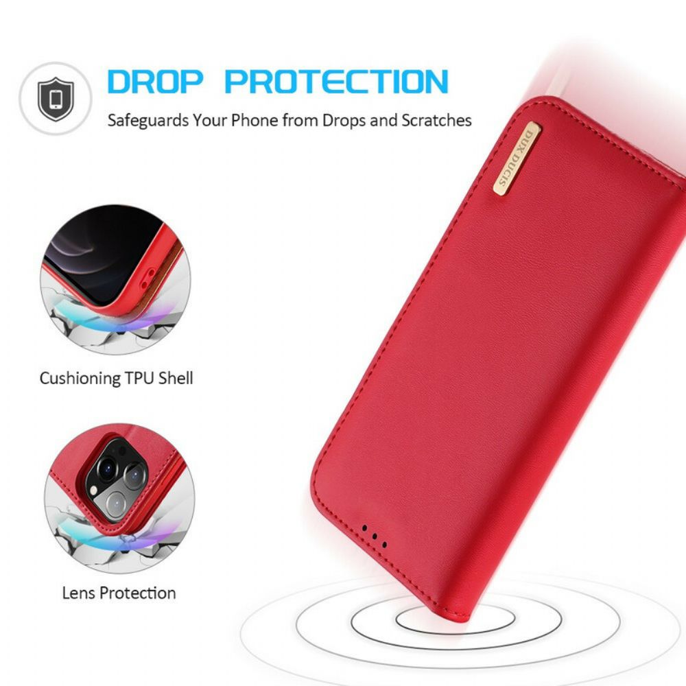 Schutzhülle Für iPhone 13 Pro Flip Case Rfid Spaltleder Dux Ducis