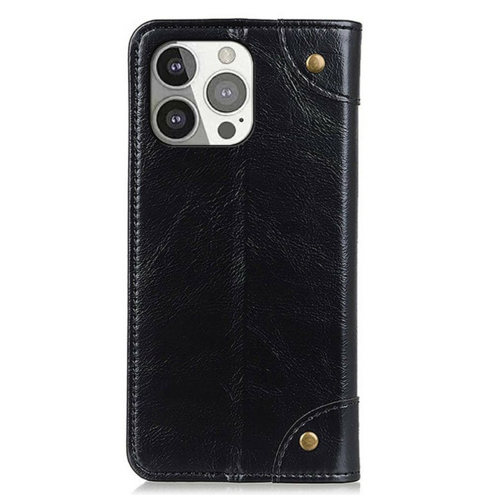 Schutzhülle Für iPhone 13 Pro Flip Case Vintage Nieten