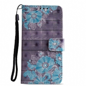 Flip Case Für Huawei P20 3d Blaue Blumen