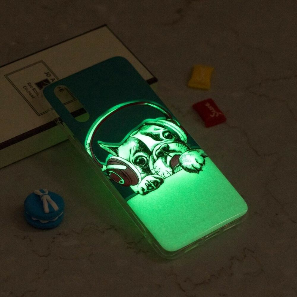 Handyhülle Für Huawei P20 Fluoreszierender Hund