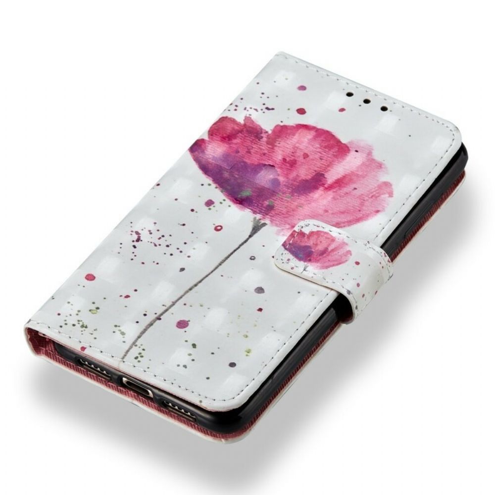 Hülle Lederhüllen Für Huawei P20 3d Aquarell-neckholder