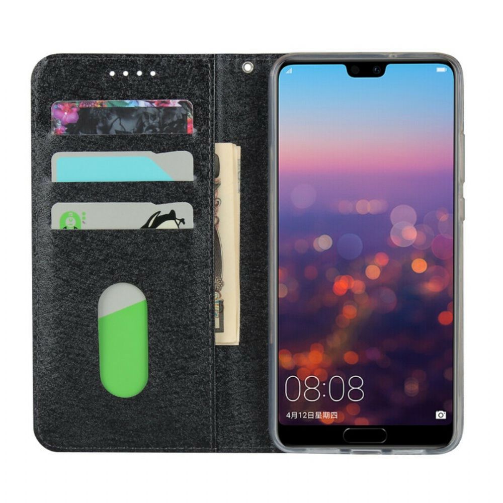 Schutzhülle Für Huawei P20 Flip Case Weicher Lederstil Mit Riemen