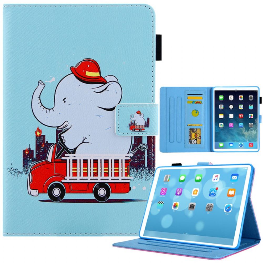 Flip Case Für iPad Mini 6 (2024) Feuerwehrmann-elefant