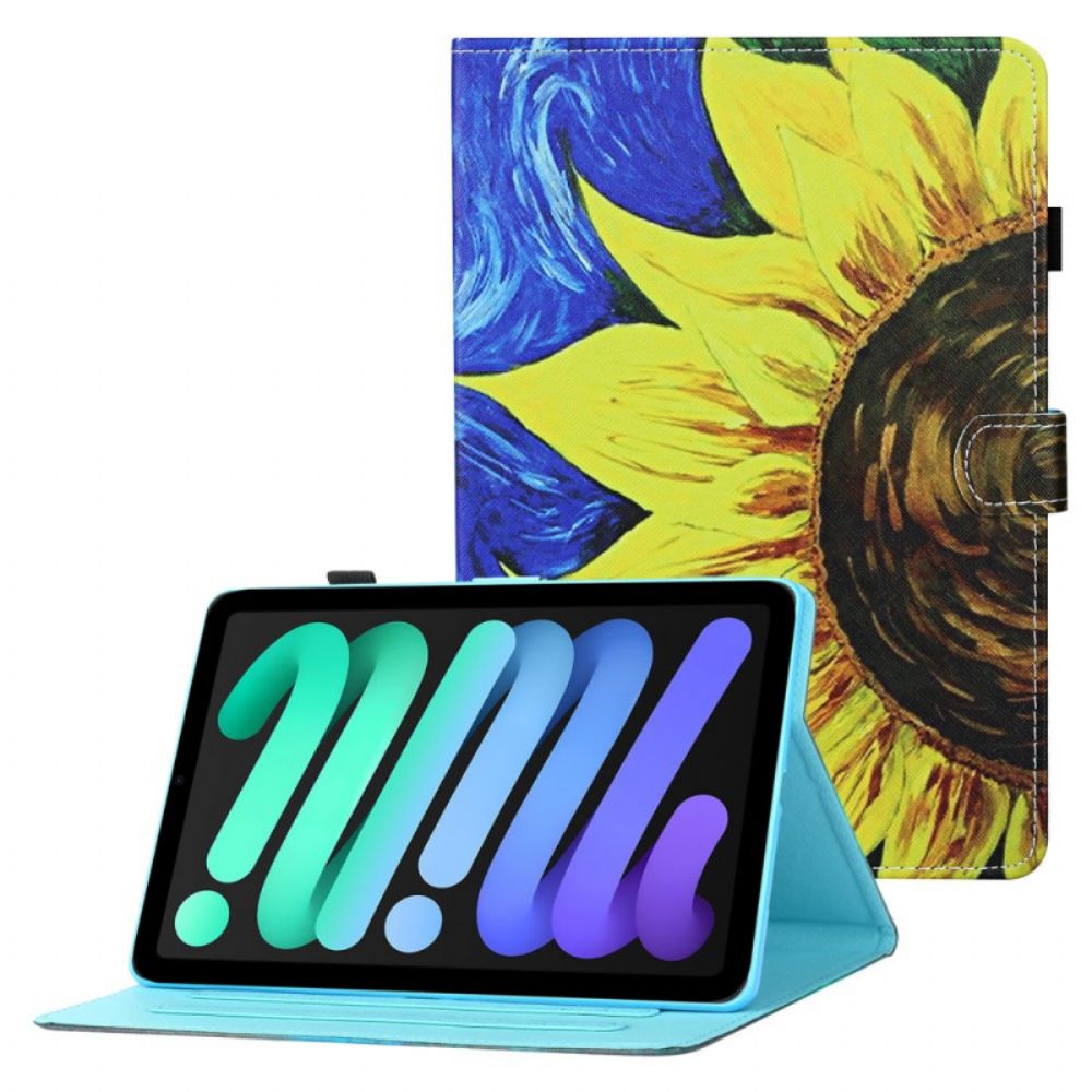 Flip Case Für iPad Mini 6 (2024) Gemalte Sonnenblume