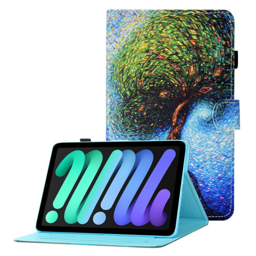 Flip Case Für iPad Mini 6 (2024) Künstlerischer Baum