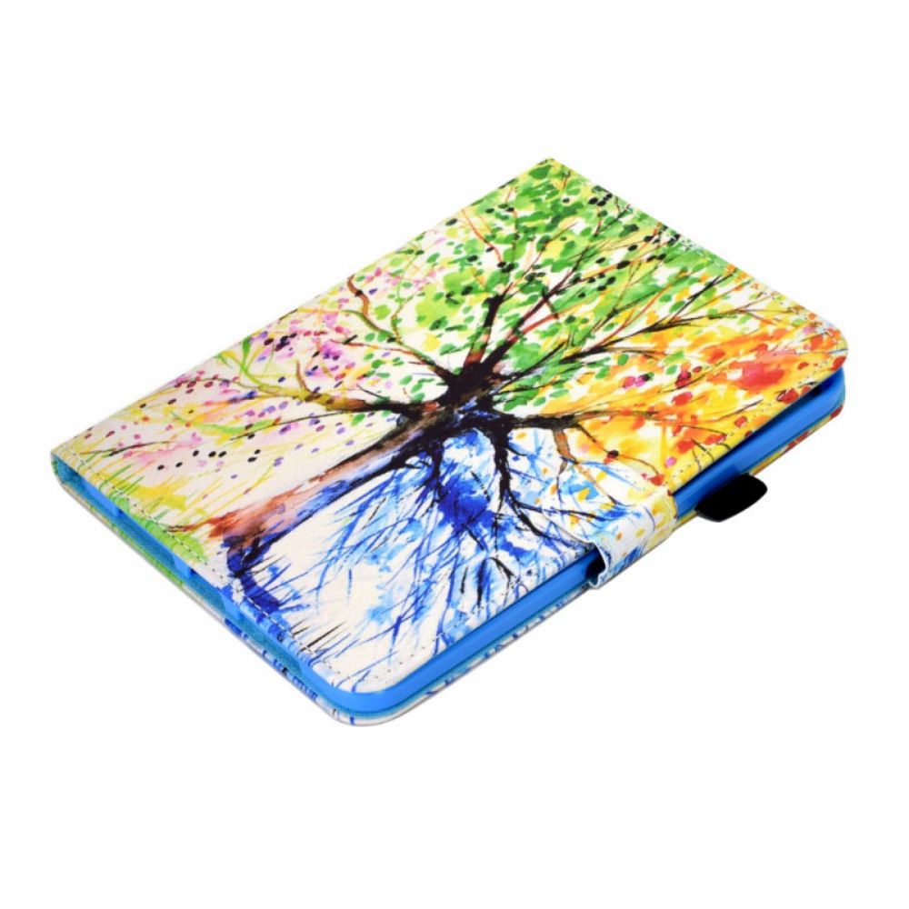 Lederhüllen Für iPad Mini 6 (2024) Aquarellbaum