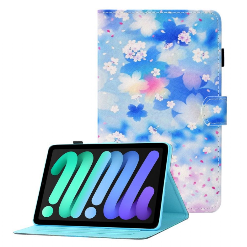 Lederhüllen Für iPad Mini 6 (2024) Aquarellblumen