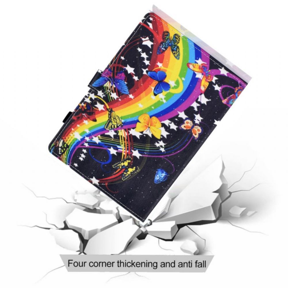 Lederhüllen Für iPad Mini 6 (2024) Regenbogenschmetterlinge