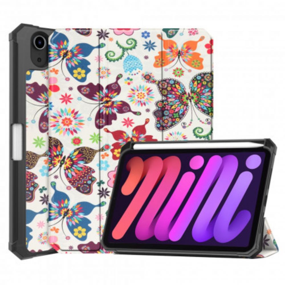 Schutzhülle Für iPad Mini 6 (2024) Vintage Flower Stifthalter