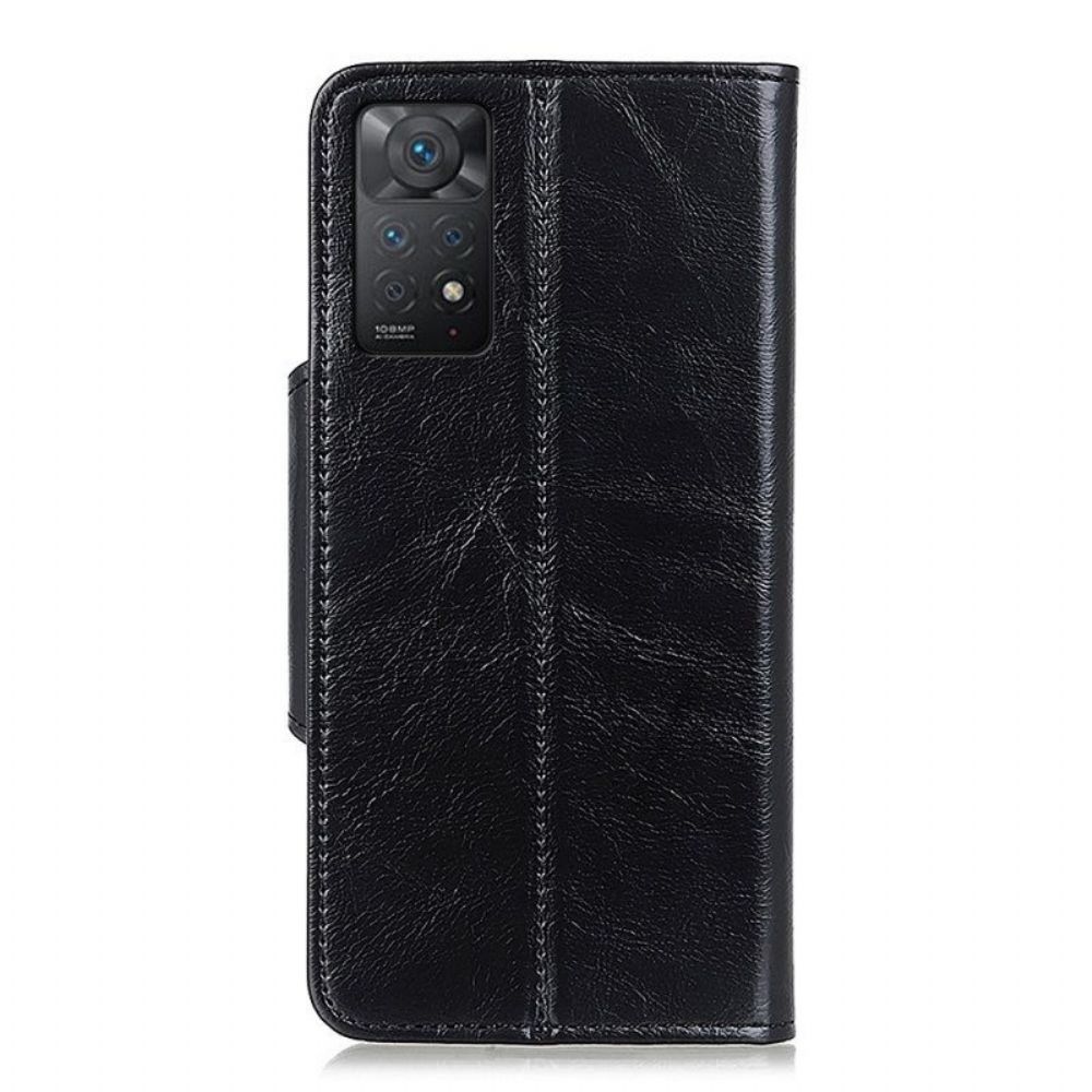 Flip Case Für Xiaomi Redmi Note 11 Pro / 11 Pro 5G Khazneh-knopf Aus Lacklederimitat