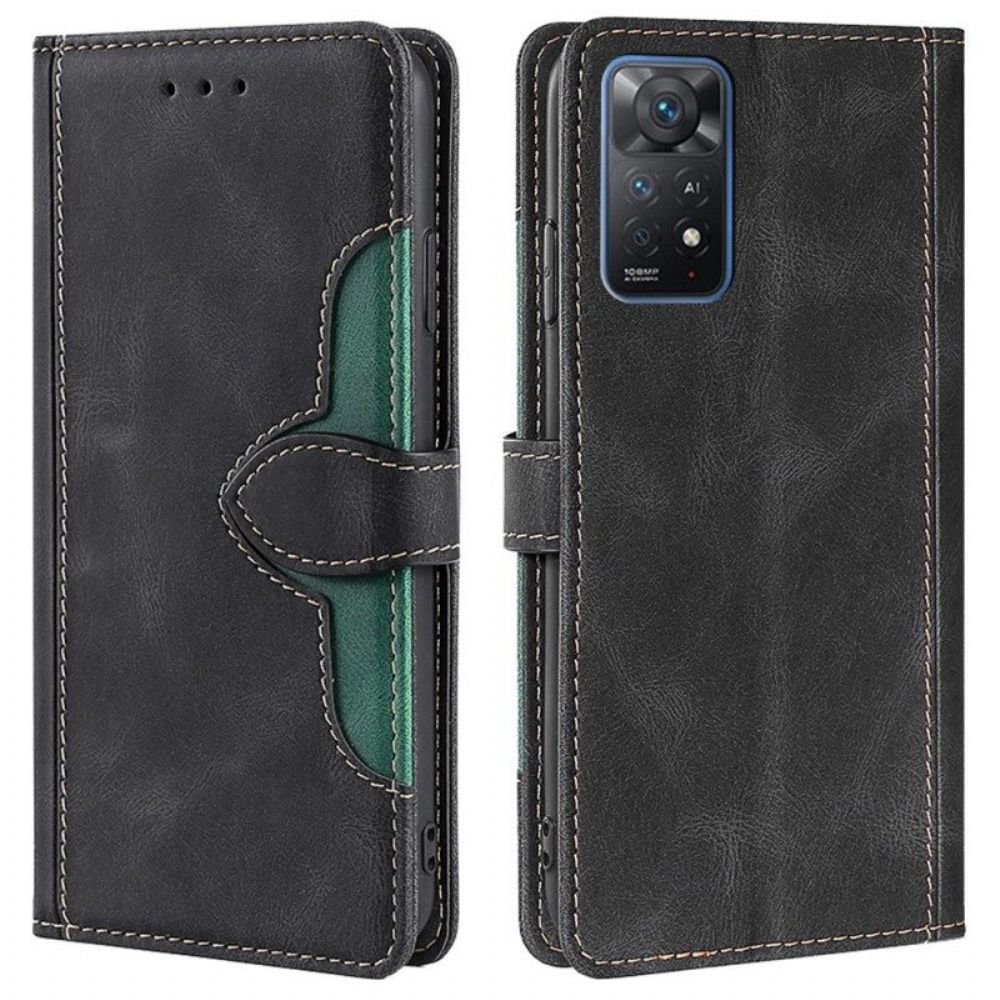 Flip Case Für Xiaomi Redmi Note 11 Pro / 11 Pro 5G Kunstleder Bicolor Stylisch