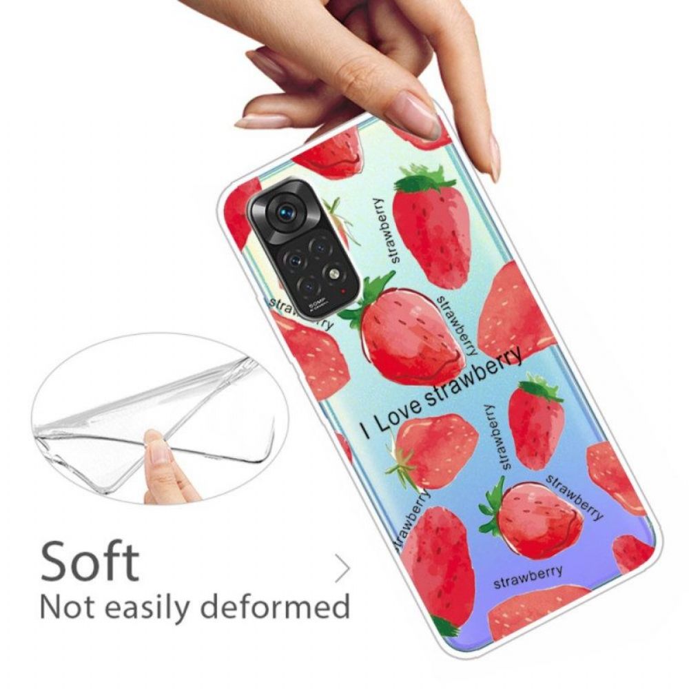 Handyhülle Für Xiaomi Redmi Note 11 Pro / 11 Pro 5G Erdbeeren / Ich Liebe Erdbeeren