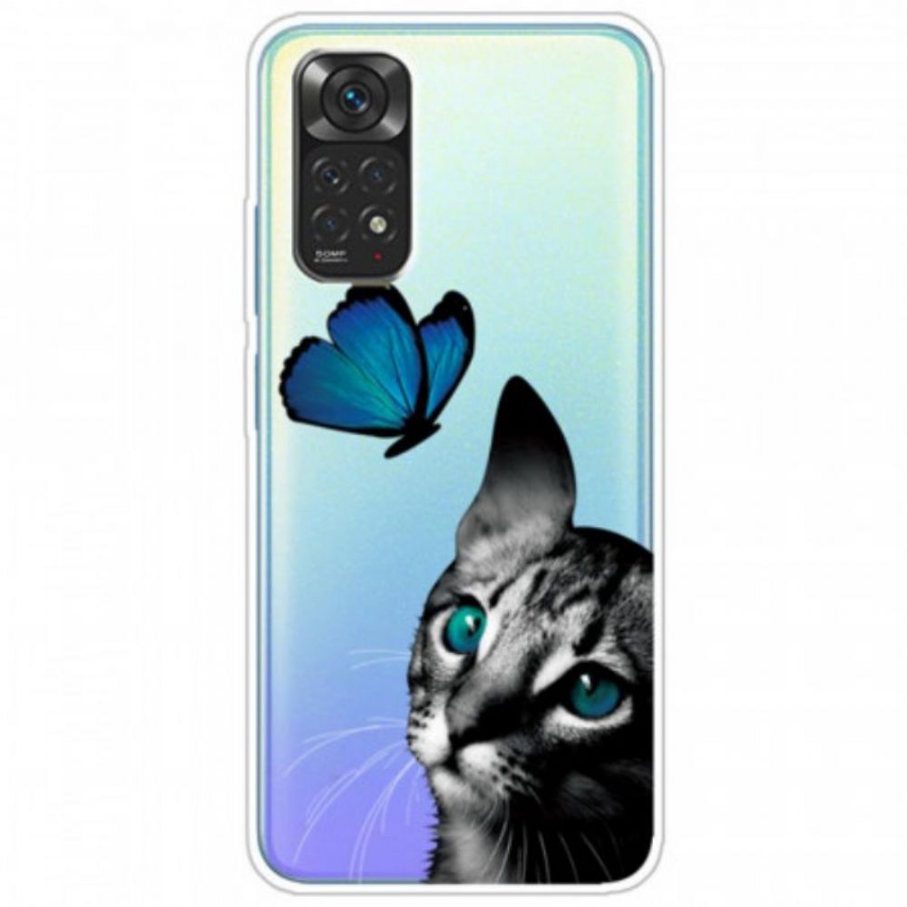 Handyhülle Für Xiaomi Redmi Note 11 Pro / 11 Pro 5G Katze Und Schmetterling