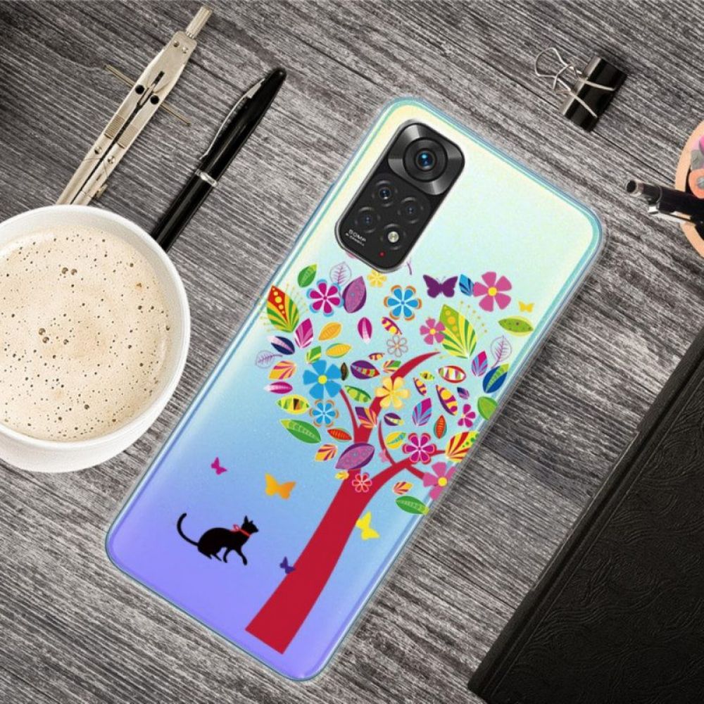 Handyhülle Für Xiaomi Redmi Note 11 Pro / 11 Pro 5G Katze Unter Dem Bunten Baum