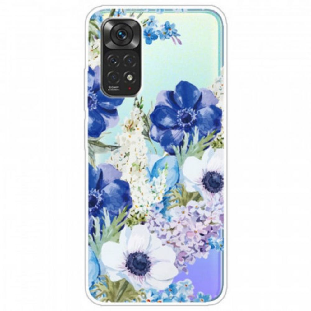 Hülle Für Xiaomi Redmi Note 11 Pro / 11 Pro 5G Aquarellblaue Blumen