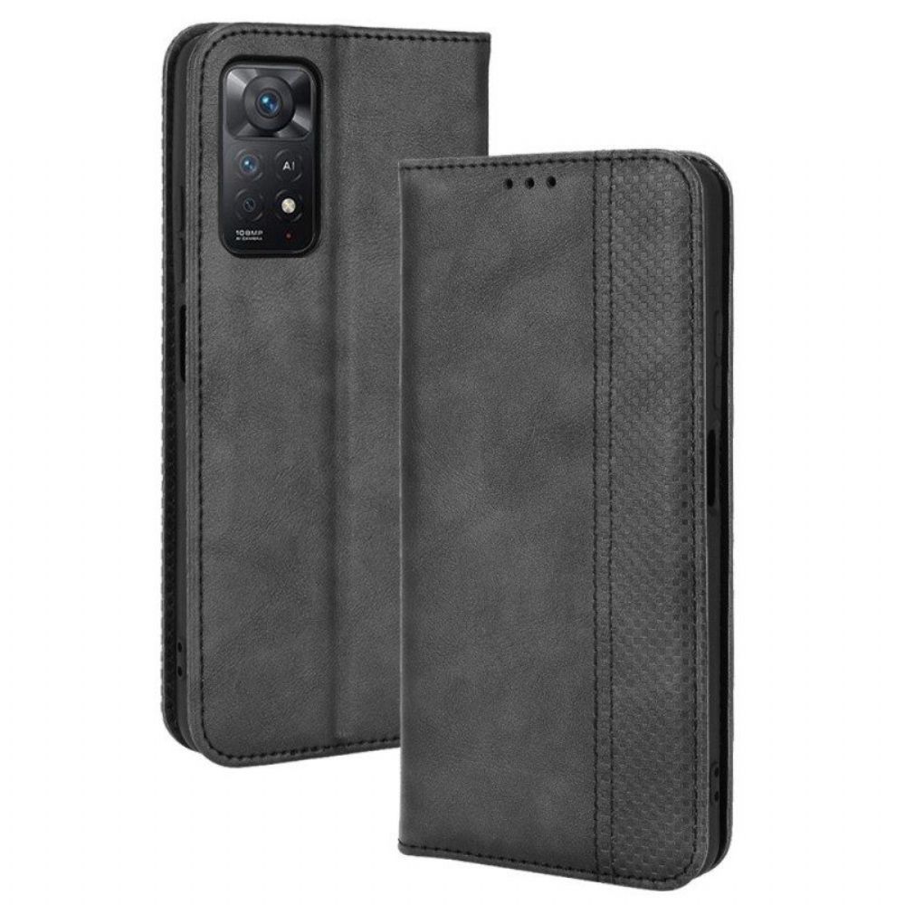 Schutzhülle Für Xiaomi Redmi Note 11 Pro / 11 Pro 5G Flip Case Stilisierter Vintage-ledereffekt