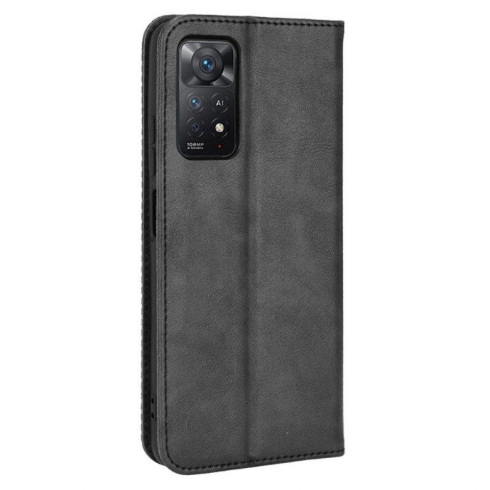 Schutzhülle Für Xiaomi Redmi Note 11 Pro / 11 Pro 5G Flip Case Stilisierter Vintage-ledereffekt